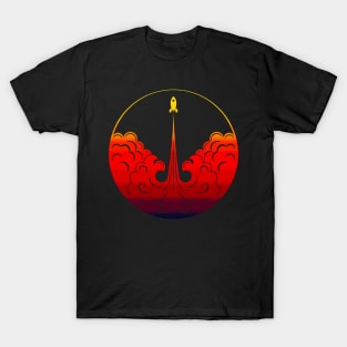 The Rocketship - Spacecraft Art - Outer space sci fi illustration - Flying Spaceship T-Shirt